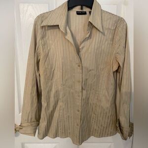 - Women’s gold striped New York and Company, blouse‎ size medium
